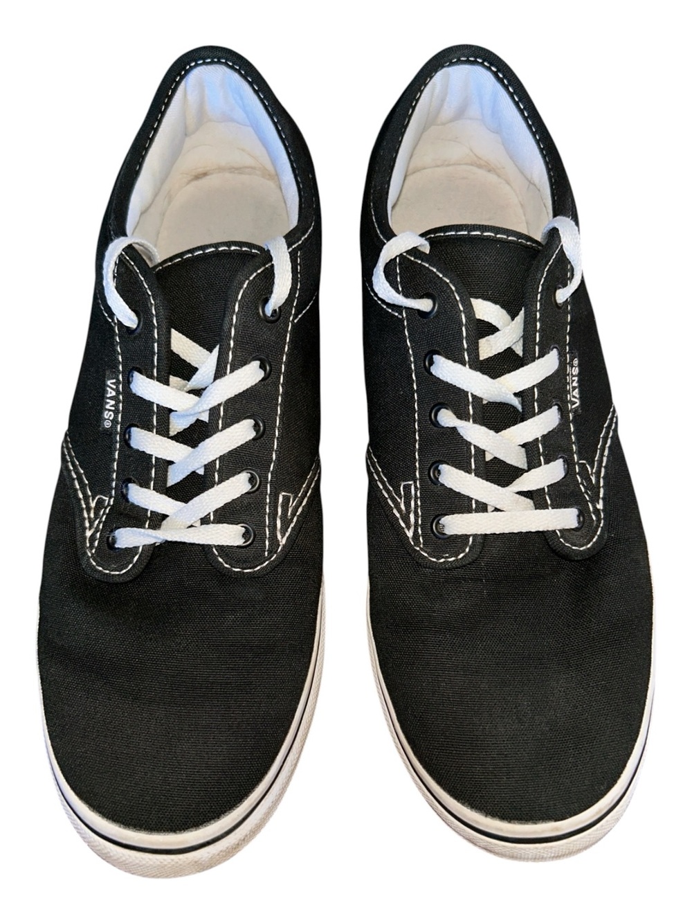 Vans Black Canvas Low-Top Sneakers with White Laces